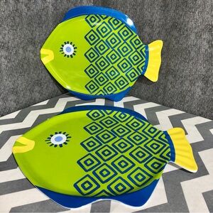 2 Melamine Fish Platters